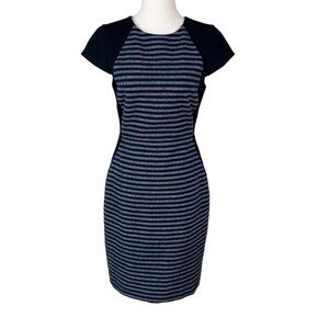 J Crew Navy Striped Wool Blend Dress
